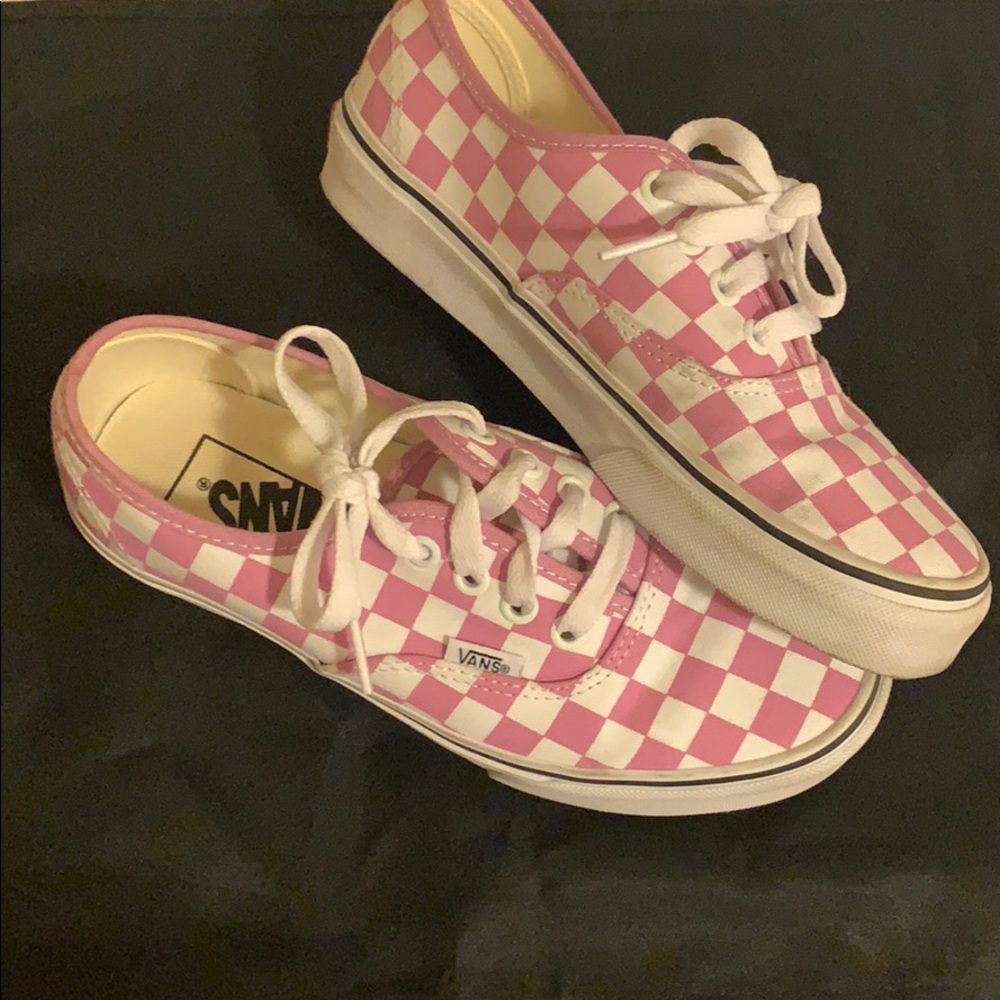 Pink checkered Vans